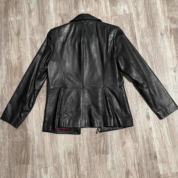 Liz Claiborne Black Leather Jacket - Picture 2 of 3